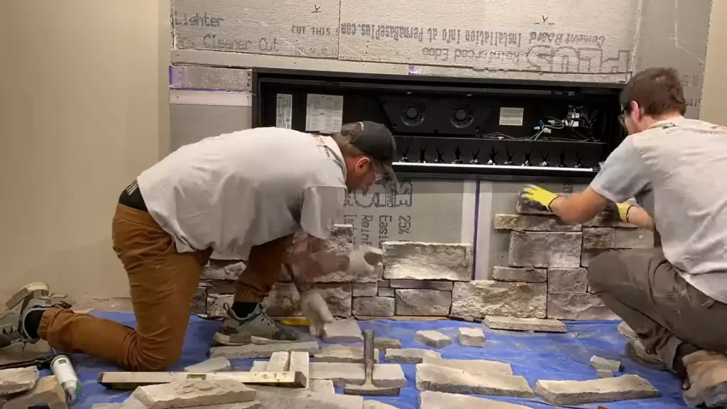 How to Install Stone on Fireplace Wall