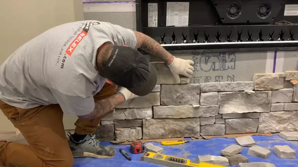 How to Install Stone on Fireplace Wall