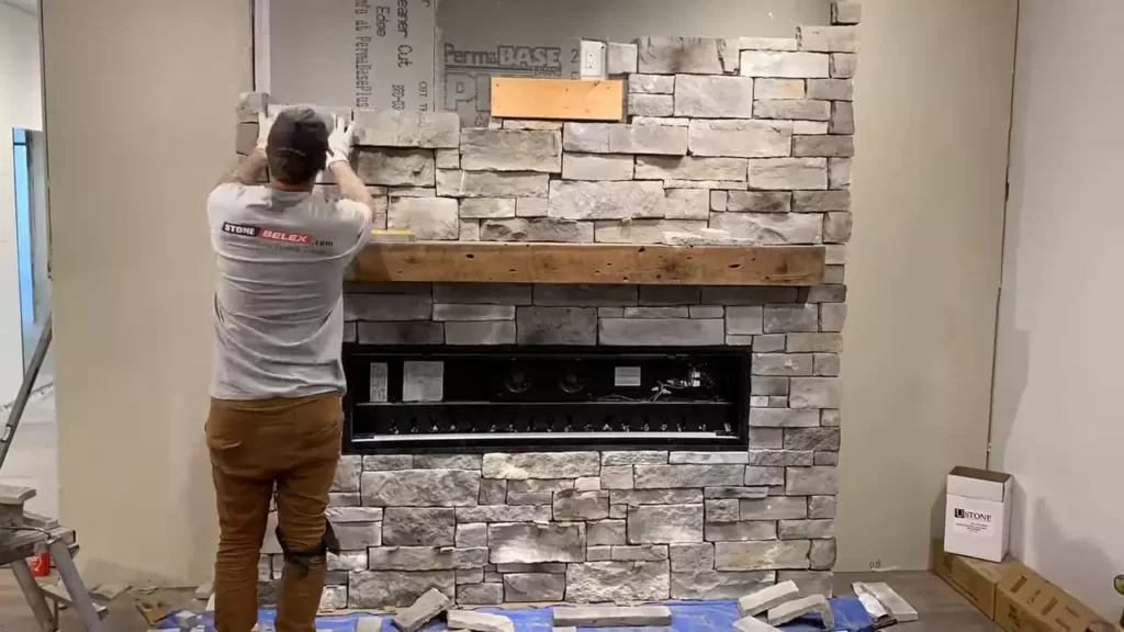 How to Install Stone on Fireplace Wall